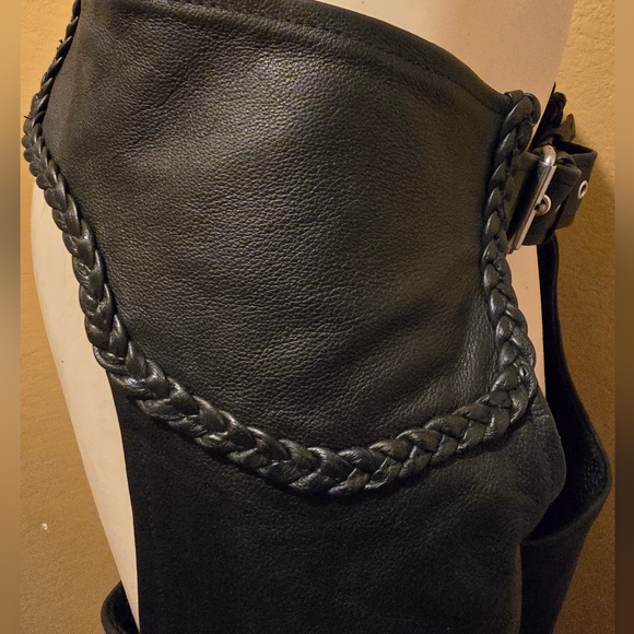 Leather motorcycle Chaps. sz L     MC1 - Picture 5 of 7